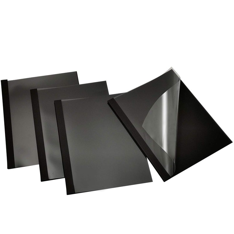 RAYSON TBC6-25-BK Thermal Binding Covers, 1/4 Inch, Black, Letter Size Holds 55 Sheets, 25 Pack - Image 1